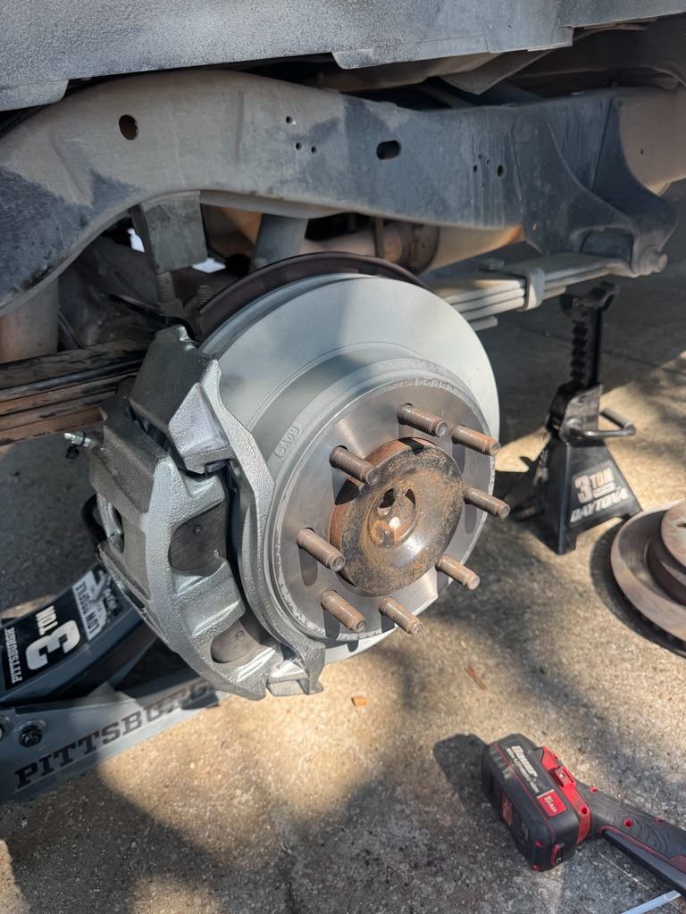 Brake rotor and caliper replacement